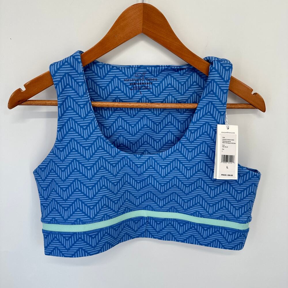 VINEYARD VINES NWT Printed Performance Sports Bra // L